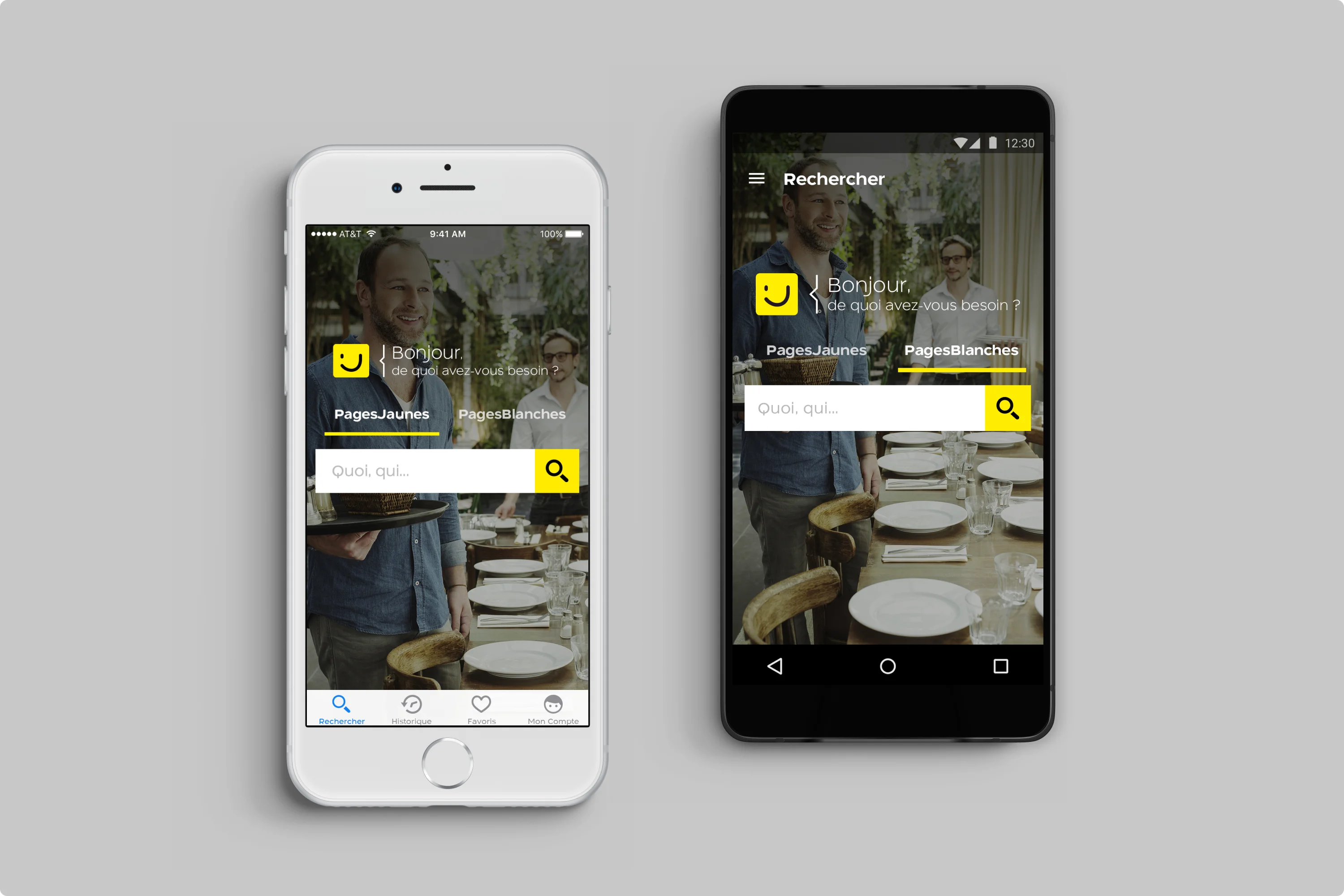 PagesJaunes Homepage iOS & Android
